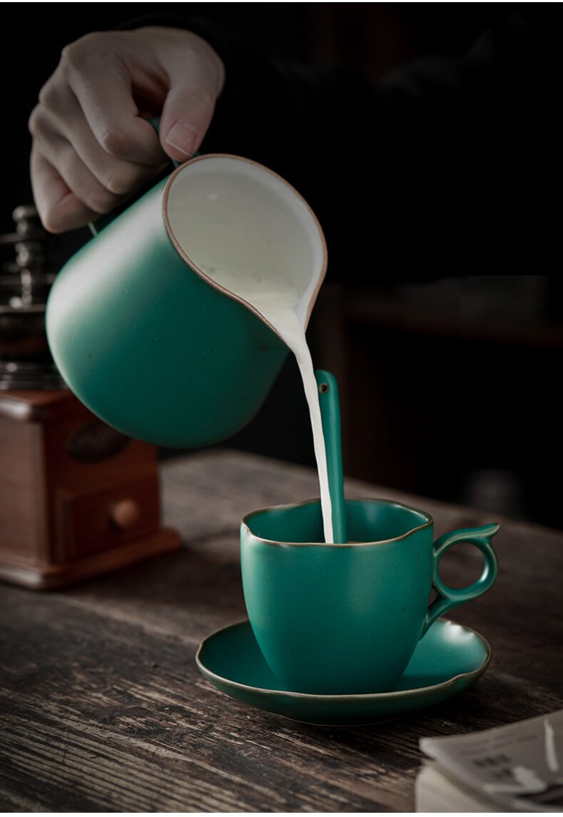 Handmade Ceramic Coffee Mug Retro Style Pottery Cups 160ml Milk Oat Breakfast Cup Heat Resistant for Friends