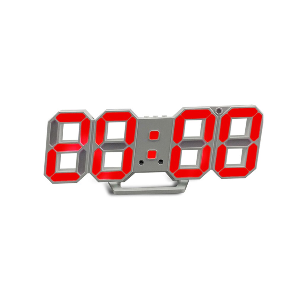 3d ledede usb-opladning digital ur alarm ur elektroniske digitale ure væg horloge boligindretning kontor bord skrivebord ur: 02