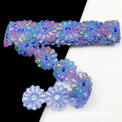4.5Yards Lovertjes Bloem Kant Lint Gordijn Versieringen Gordijn accessoires Kant Trim Decoratie Kleine kant 6cm breed: Antiek Messing