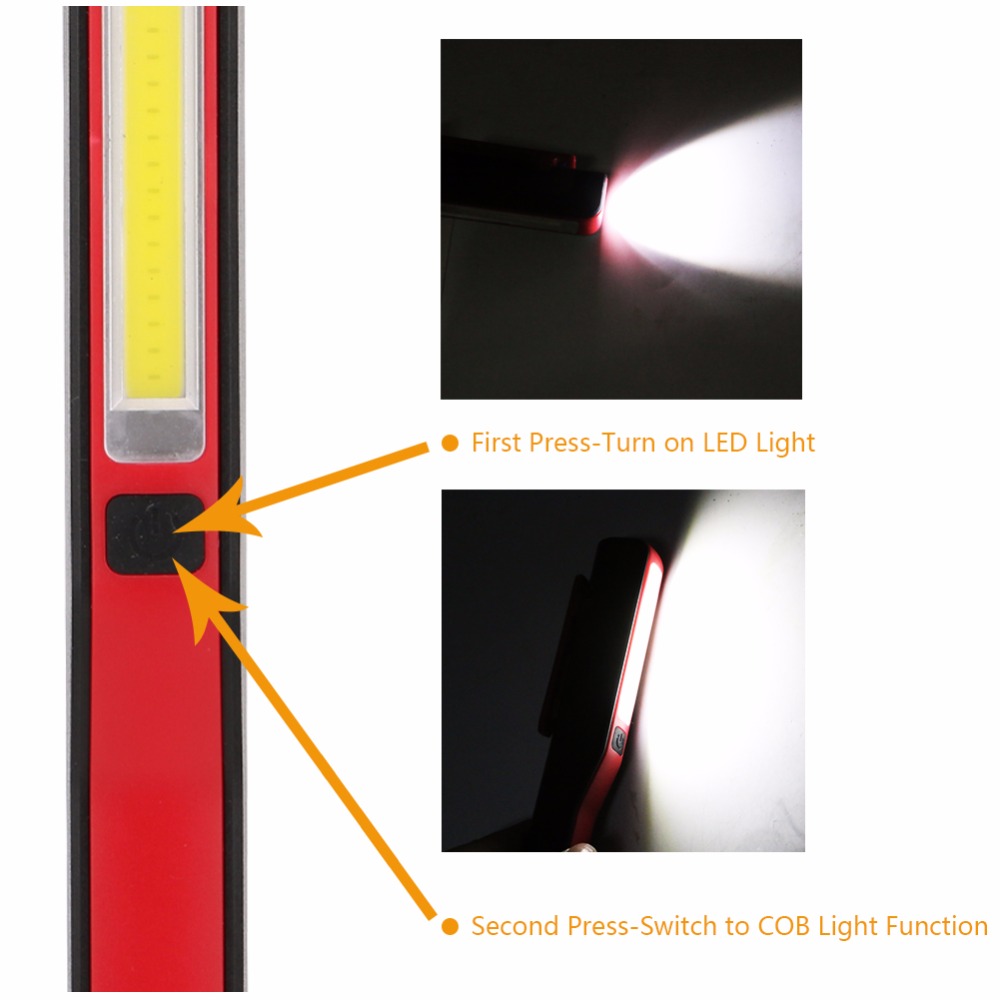 Mini pen cob led lommelygte multifunktions ledet fakkel lys magnetisk arbejdsinspektion lampe lommelygte 2- mode aaa