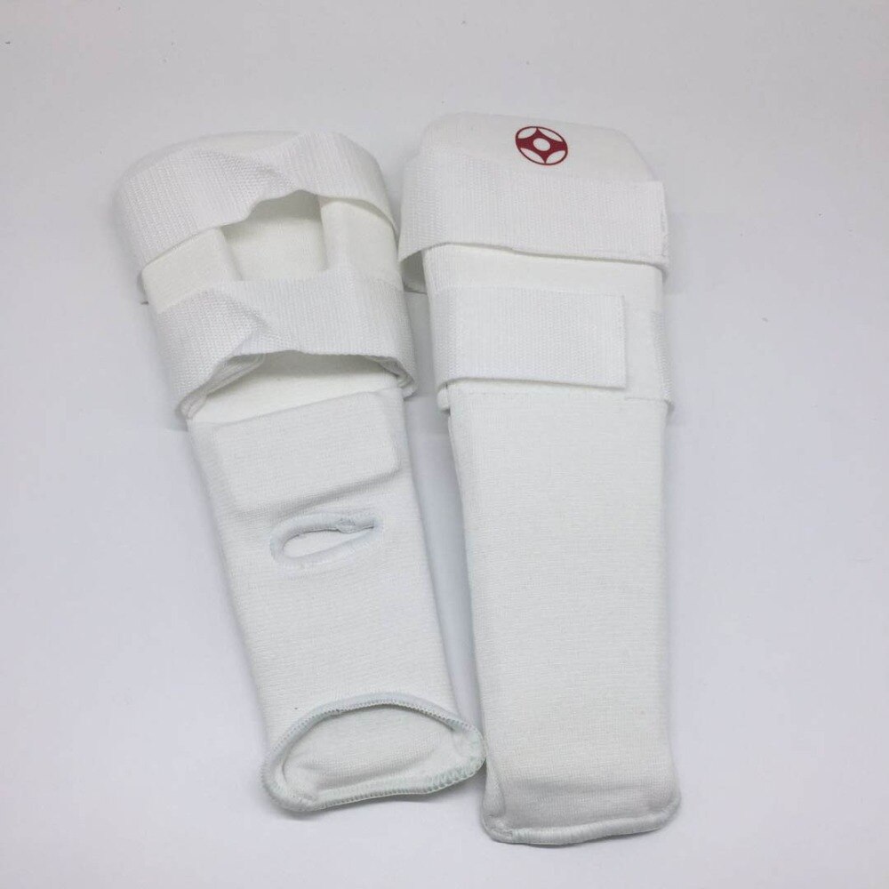 SINOBUDO Kyokushinkai-Protector de pierna para Karate, Kyokushin, espinilleras, protectores blancos para Kick Boxing, Karate