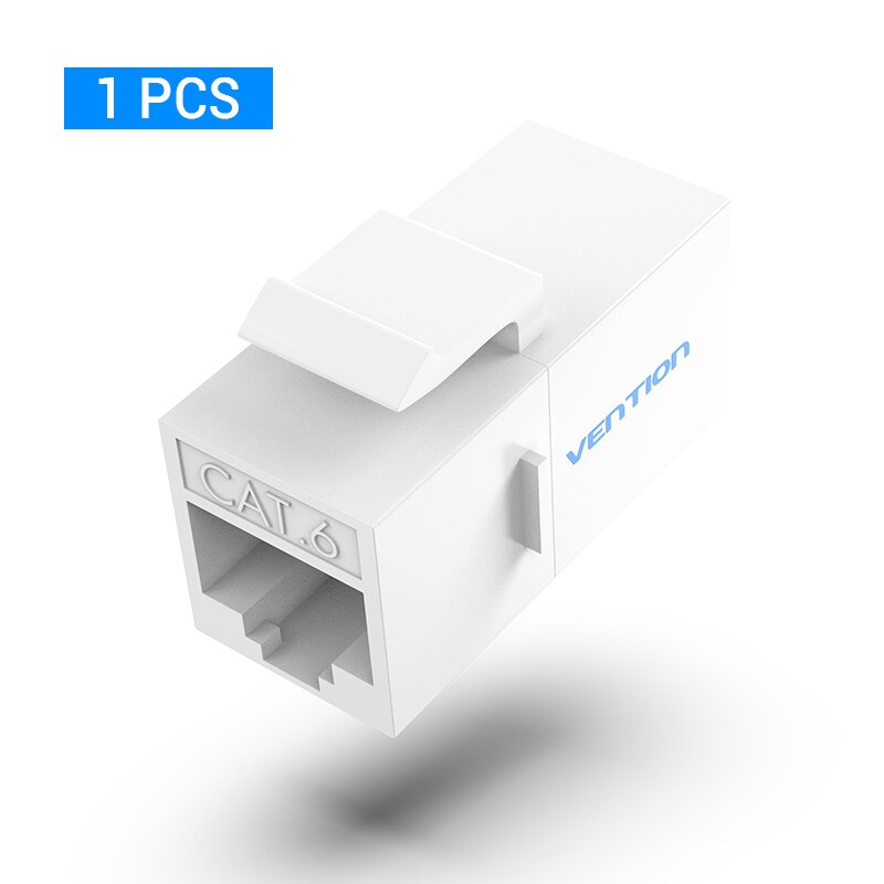 Vention-adaptador extensor de Cable Ethernet, conector RJ45 Cat6 Cat5e, extensión hembra a hembra para acoplador de Cable Ethernet RJ45: 1 PCS-White