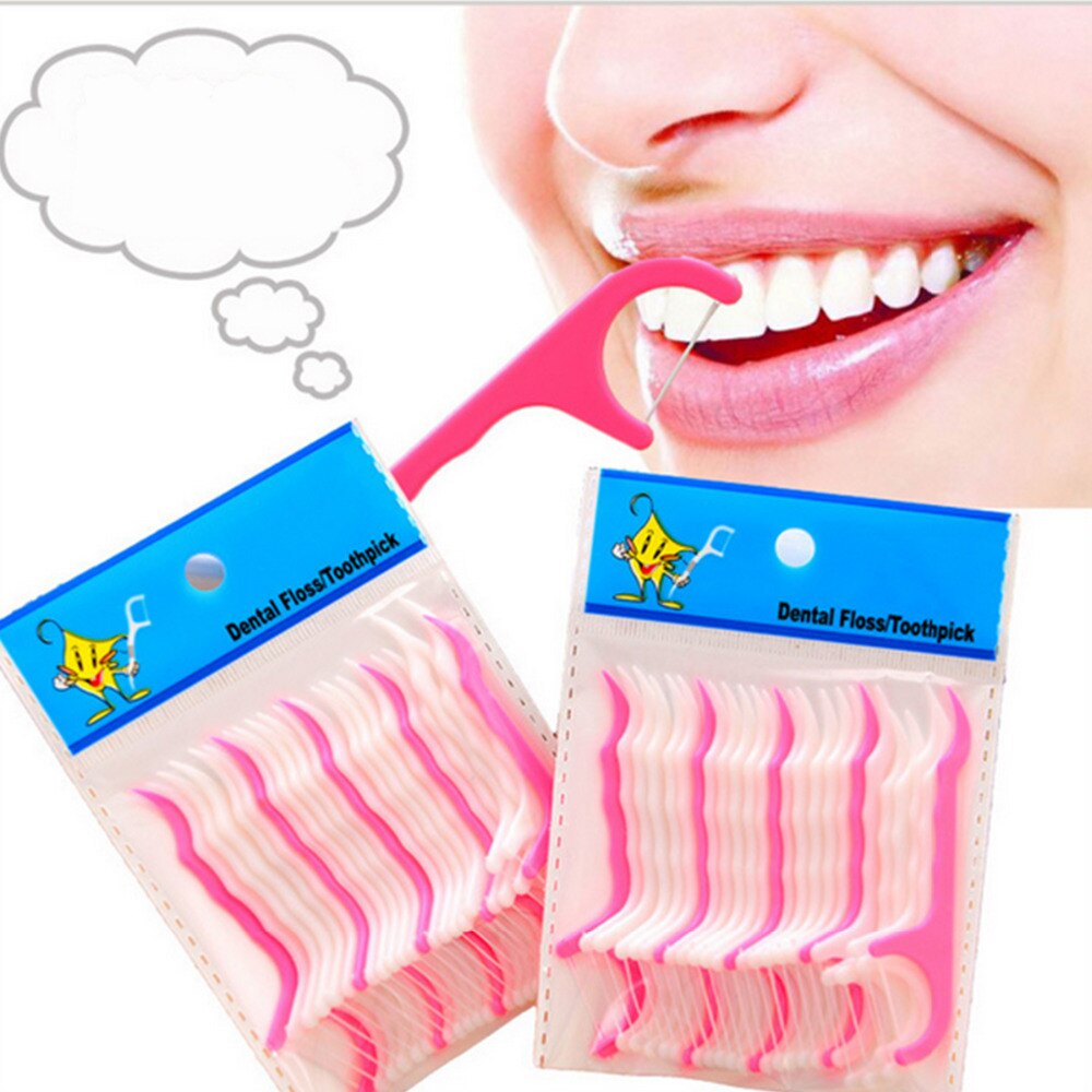 25 stks/set Tandheelkundige Bleken Rager Schoon Tanden Stok Plastic Tandenstokers Floss Pick Mondhygiëne Tandenborstel Dental Floss