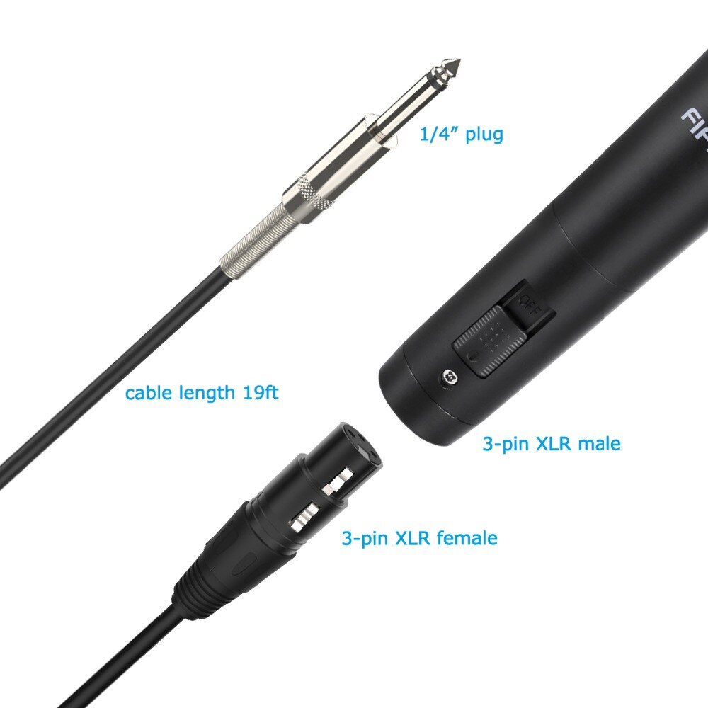 FIFINE Dynamic Vocal Microphone Cardioid Handheld Microphone with On/Off Switch for Karaoke, Live vocal, Speech etc. -K8