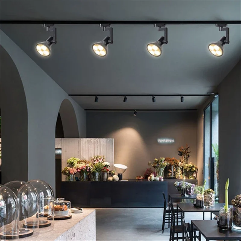 Led Tracks Licht Armatuur Rail Cob Plafondlamp Spotlight Verlichting Voor Kleding Winkel Woonkamer Winkel Lamp