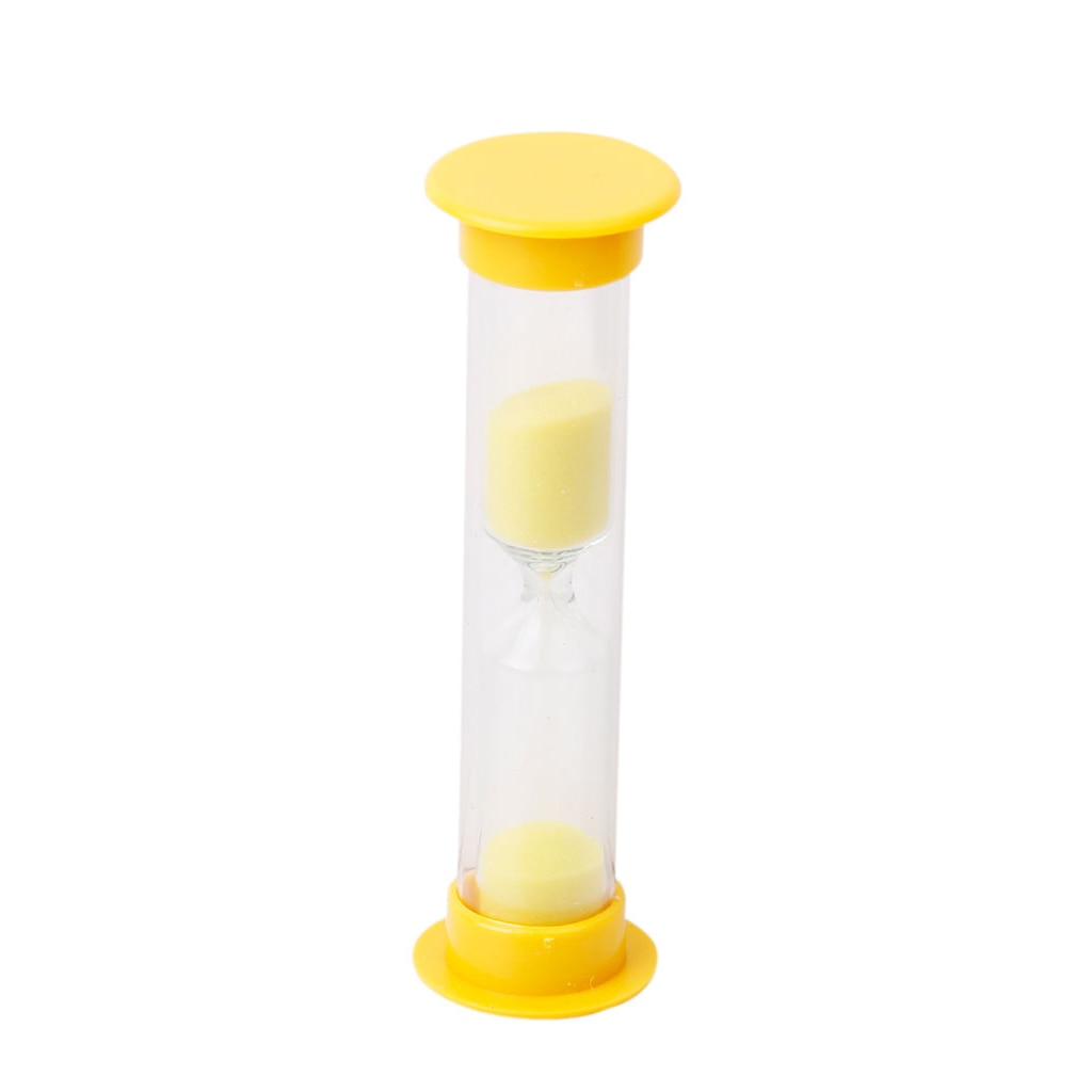 2 Piece Mini Hourglass Sandglass 1 Minute Sand Timer Clock Sand Timer Yellow &amp; Blue Kids Educational Toy