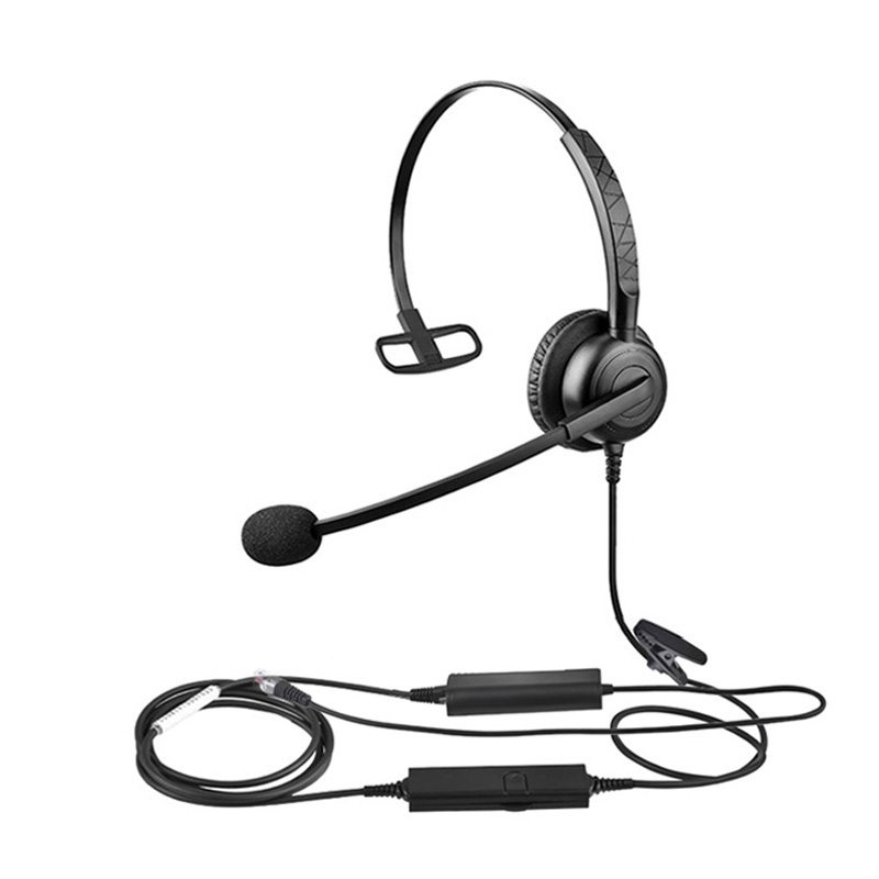 B15 Wired Earphone,Noise Reduction with voice control,Call center traffic headphone,PC/Phone/Microphone headset,Single ear: WHITE