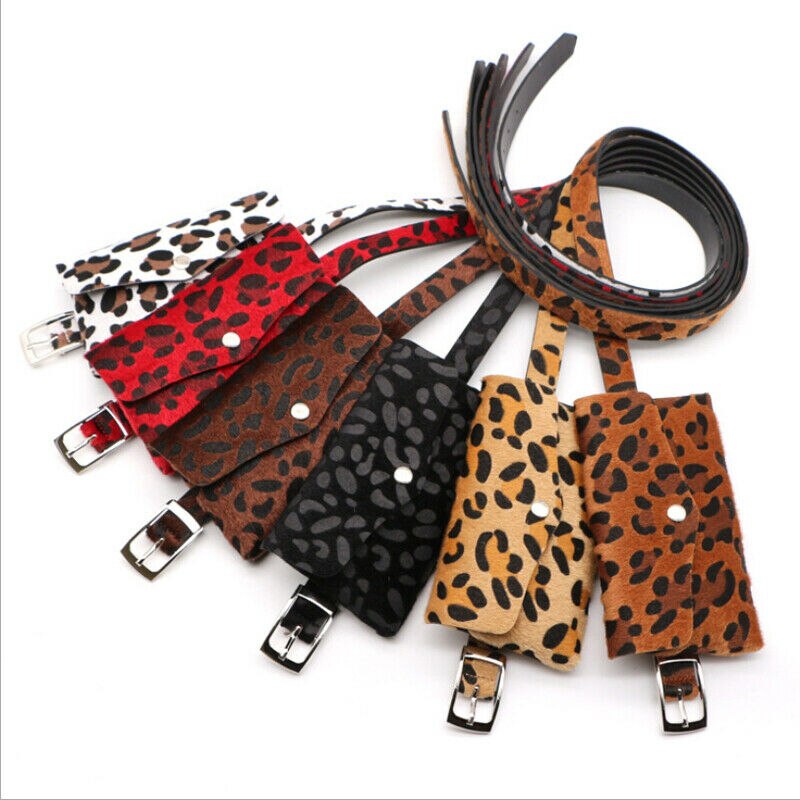 6 cores moda feminina leopardo cintura fanny pacote cinto bolsa bolsa de viagem feminina pequena bolsa cintura packs