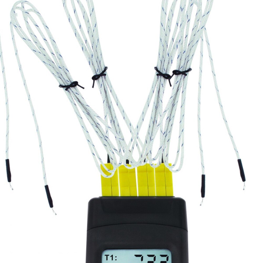 Digital Thermometer K-Type Metal 4 Channel &amp; Bead Probe Thermometer and Backlight K-Type Thermocouples Instrument Hold Function