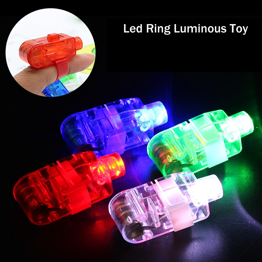 100pcs Led Finger Light Sticks Glowing Ring Glow Party Supplies Funny Luminous Toys for Children Festival Xmas