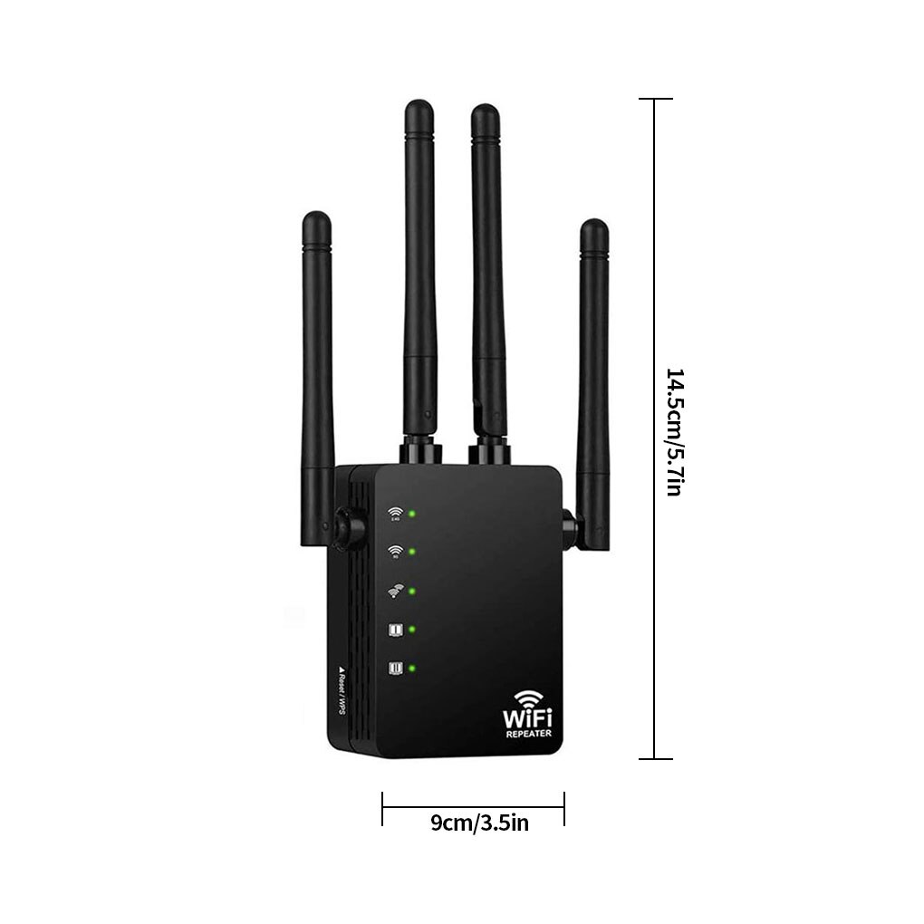 Dual Band 4 Antenna Wifi Repeater 2.4G 5G Wifi Signal Extender Booster Wireless Signal Amplifier