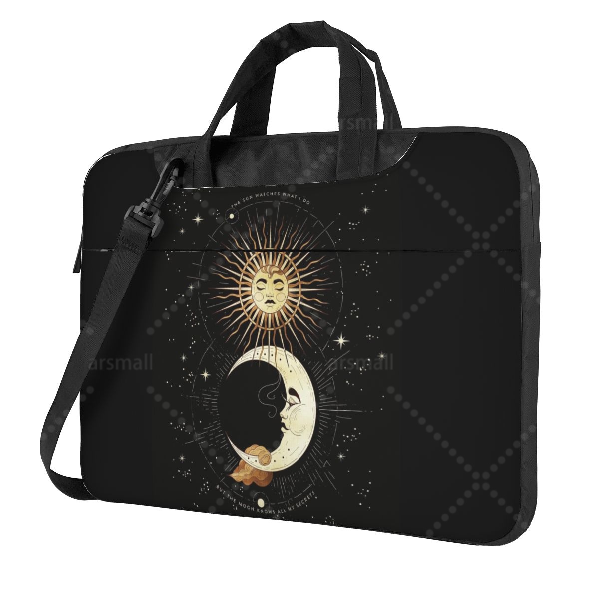 Sun And Moon Psychedelic Laptop Shoulder Bag Compatible with 13/14/15.6 Inches Laptop Netbook PC Cover Pouch: L / GRAY
