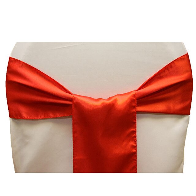BIT.FLY – housse de chaises en Satin 15x275cm, 1 pièce, décoration de fête, mariage, hôtel, Banquet,: red