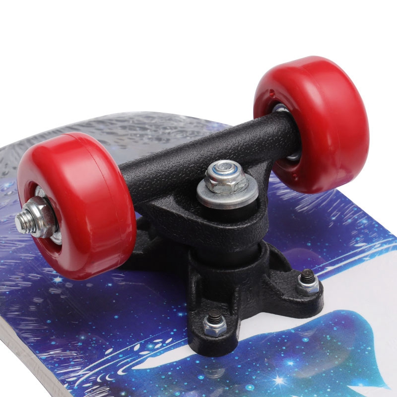 Top60cm Kids Double Rocker Skateboard Cartoon Four-Wheel Skate Board Longboard for Boy Girl Child Outdoor Skatboarding
