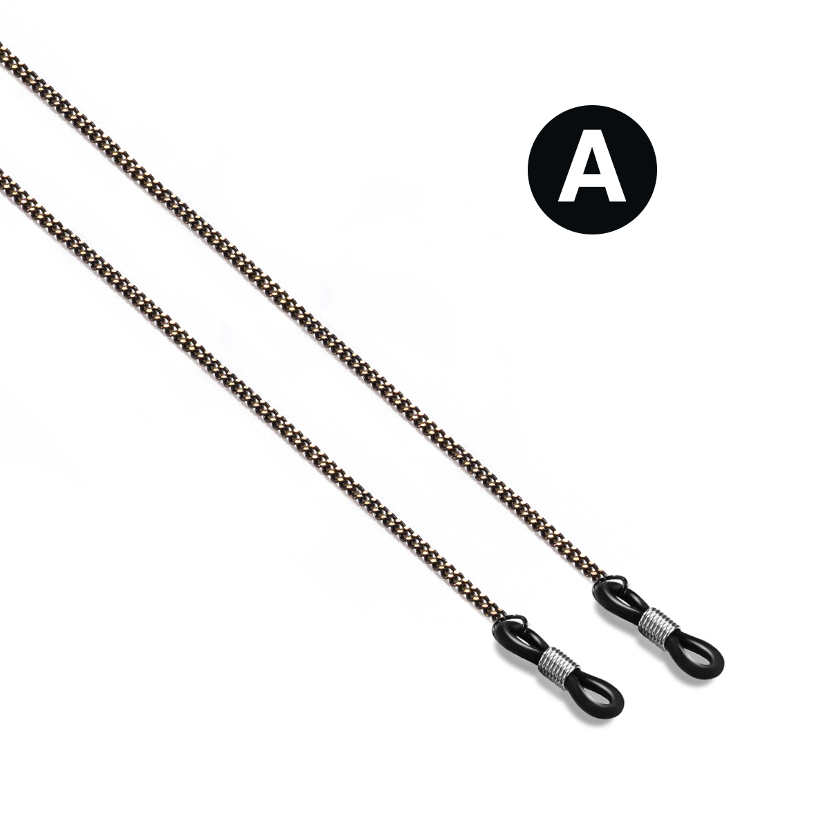 Zonnebrillen Lanyards Leesbrillen Slanke metalen koorden Brillenketting Brillenhouders optische frames touw: Black