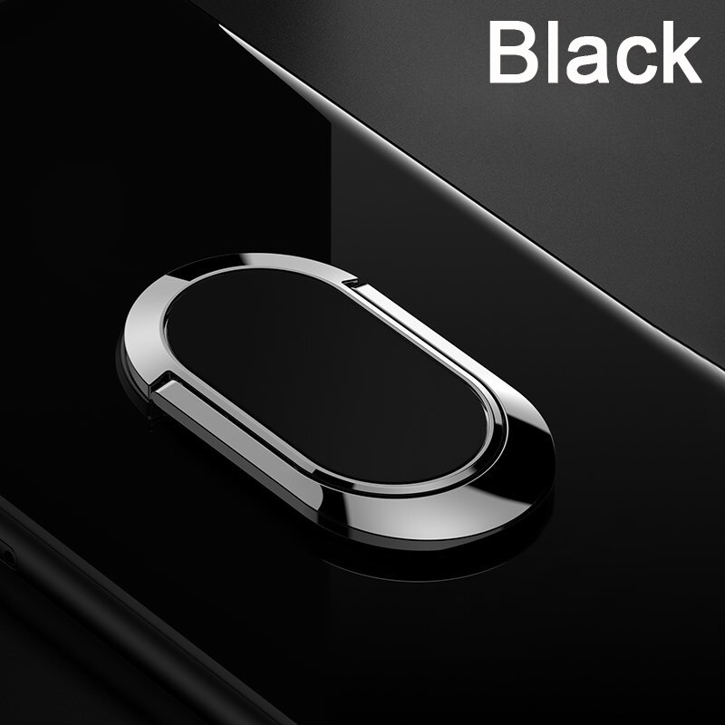 Cover for ZTE Blade A6 Case luxury 5.2 inch Soft Black Silicone Magnetic Car Holder Ring Funda for ZTE Blade A6 Cases: Black