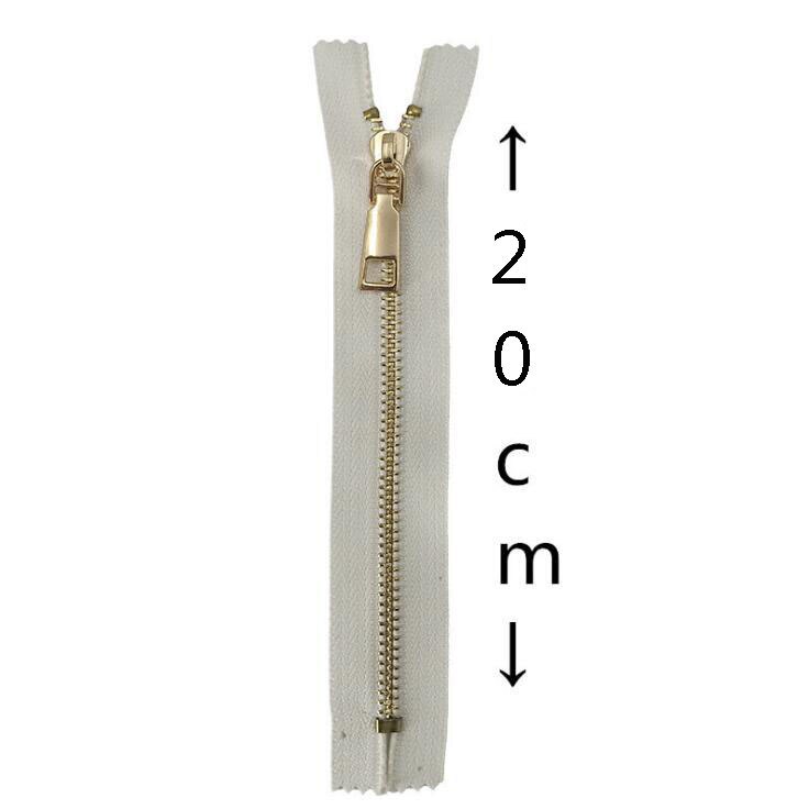 Close-End 1Pcs White Black Gold Metal Zipper For Sewing Zip Garment Accessories Crafts Bags Jeans Zippers DIY tools zipper: white 20cm
