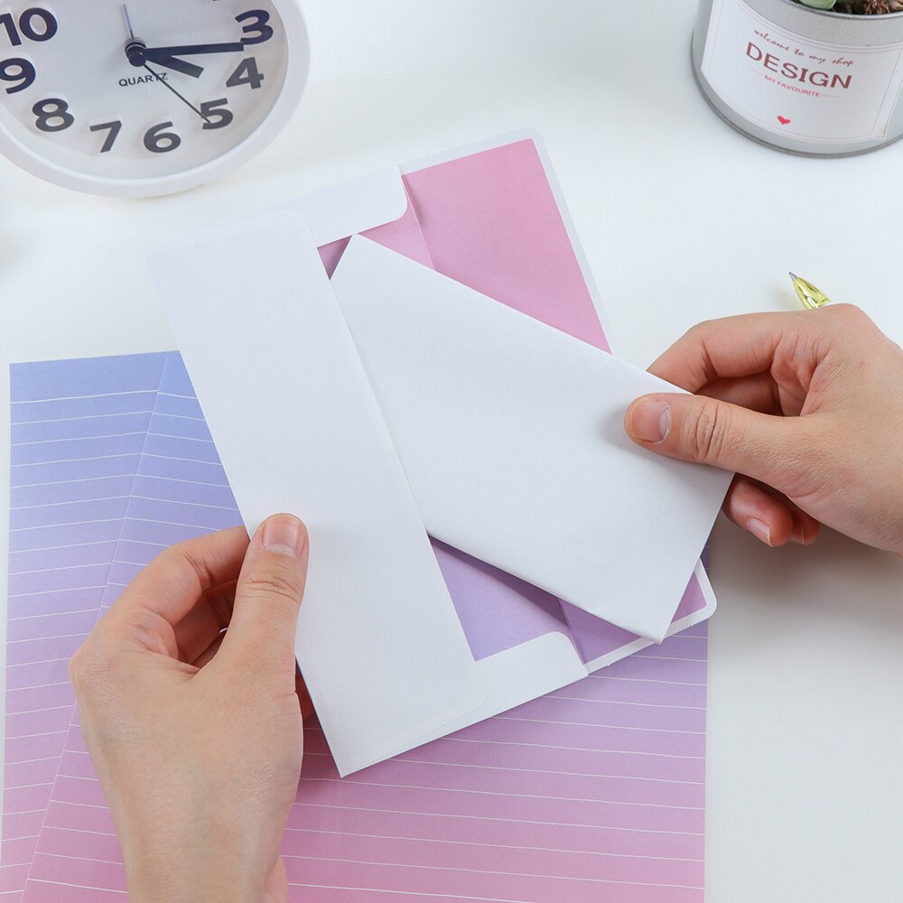 Gradient Envelopes Diy Multifunction Specialty Paper Envelope For Letter Paper Postcards School Material