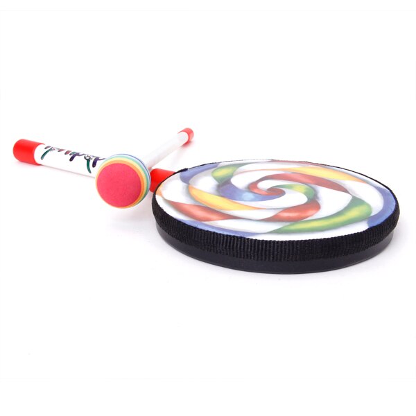 Baby 'S Hand Percussie Lollipop Drum W/Mallet Musical Leren Speelgoed Multicolor