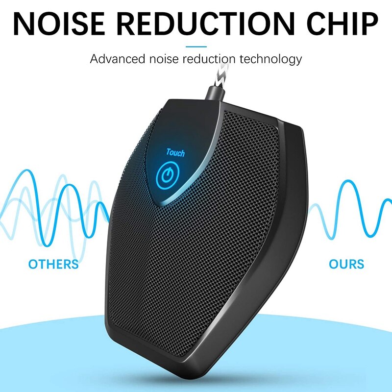 USB Conference Omnidirectional Microphone Contact Control Desktop Microphone for Computer Studio Microphone Laptop Mic