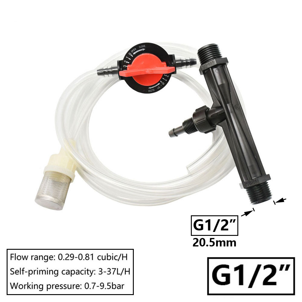 Venturi-Düngersystem 1/2 3/4 1 1,5 Zoll Bewässerung Venturi Automatischer Dünger Injektor Dünger Spritzenventilfilter: Licht Grün