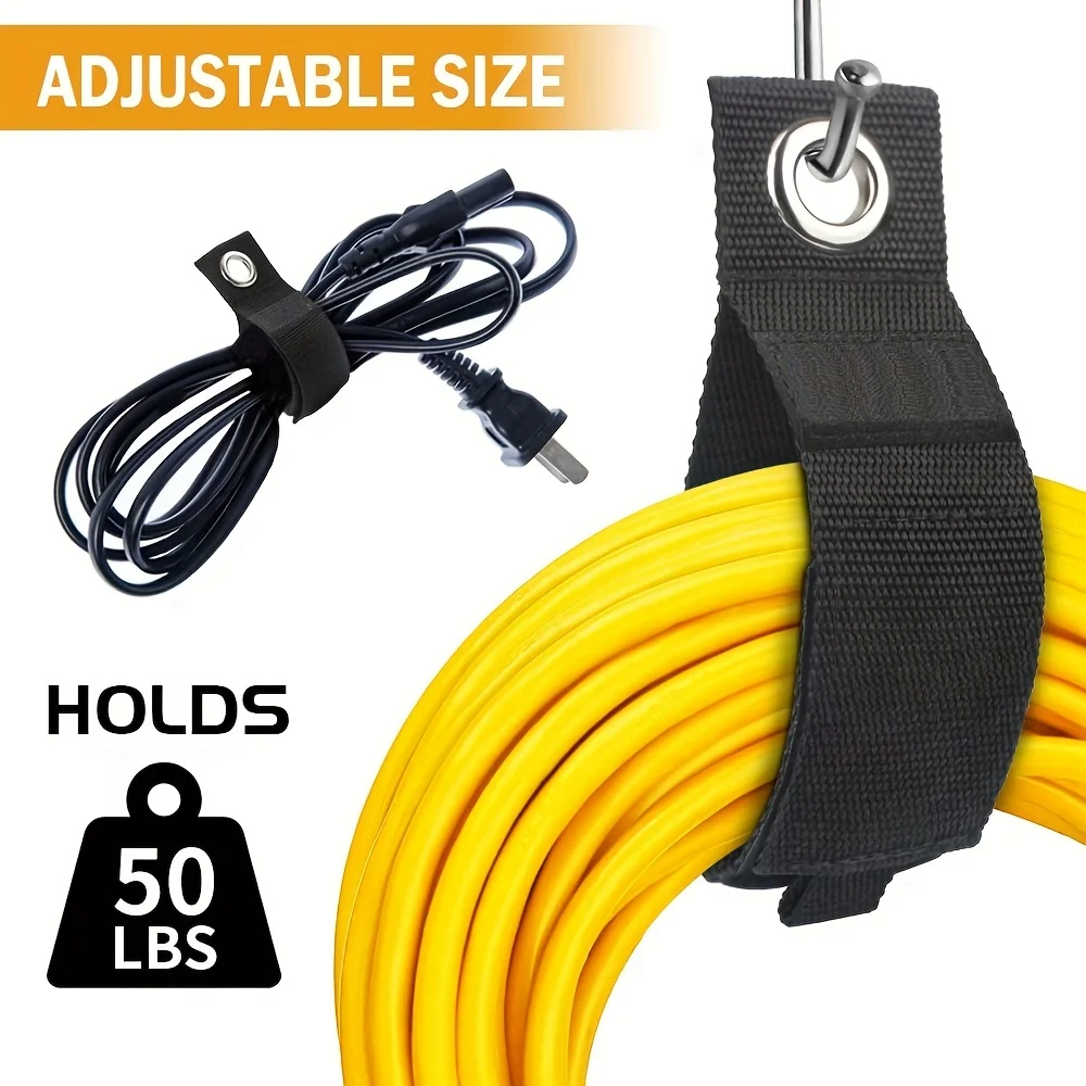 2 Stuks Verlengsnoer Houder Organizer Heavy Duty Haak En Lus Opbergband Kabelriemen Wikkel Touw Organizer Voor Opknoping