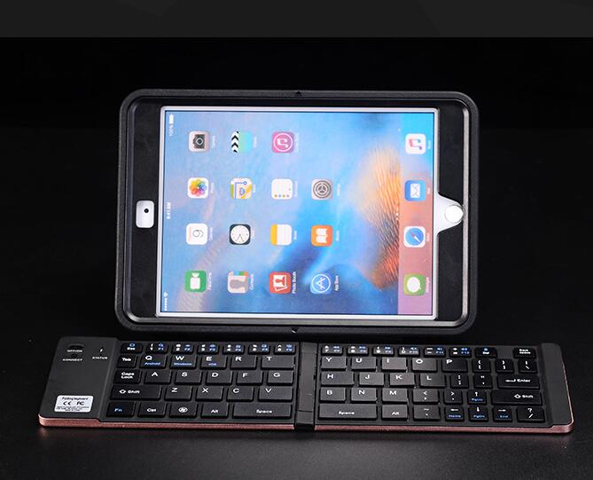 KB228 Pocket Folding Mini Toetsenbord Metalen Bluetooth Draadloze mobiele telefoon toetsenbord voor iphone tablet ipad xiaomi huawei smartphones