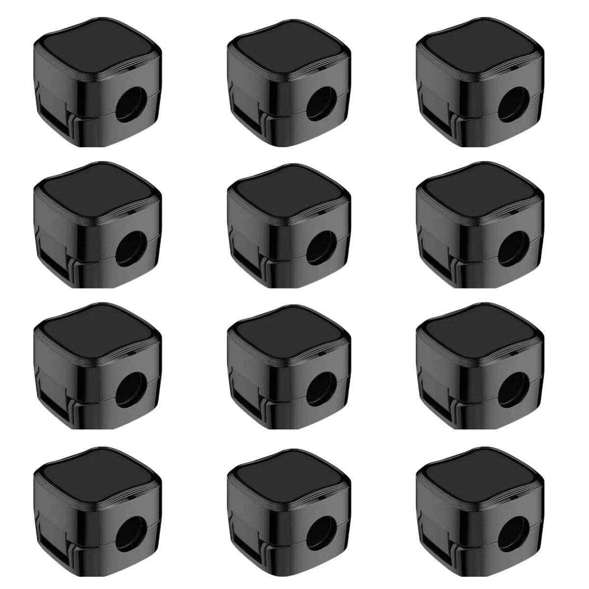 Ensemble de supports de gestion de câbles 12 pièces, adaptés aux bureaux à domicile, organisateur de câbles adhésif réglable, adapté au table de chevet: Black