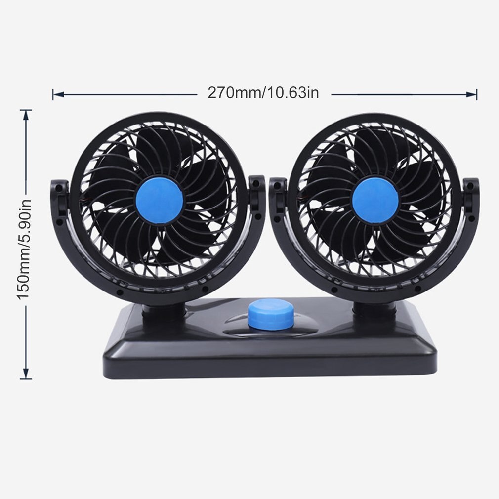 360 Rotating Free Adjustment Dual Head Car Auto Cooling Air Fan Car Cooling Swing Dashboard Ventilation Fan Air Circulator