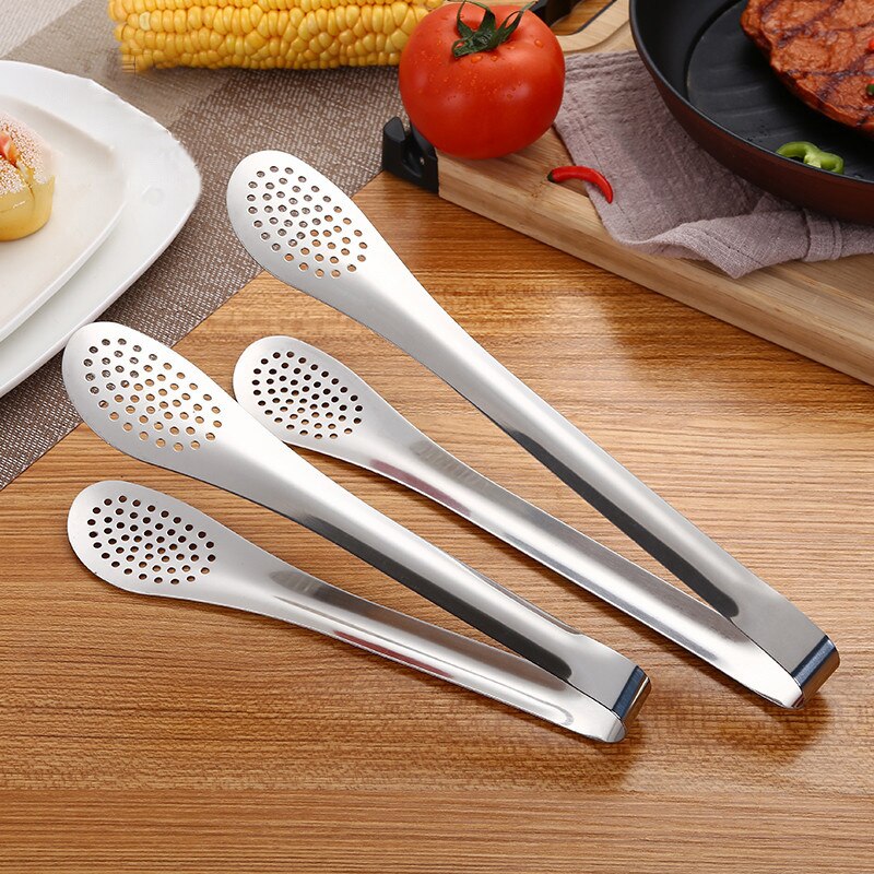 Non-Stick Kitchen Tongs Stainless Steel Barbecue Tongs Pizza Bread Utensil Clip Steak Tong Clip Kitchen Accessories