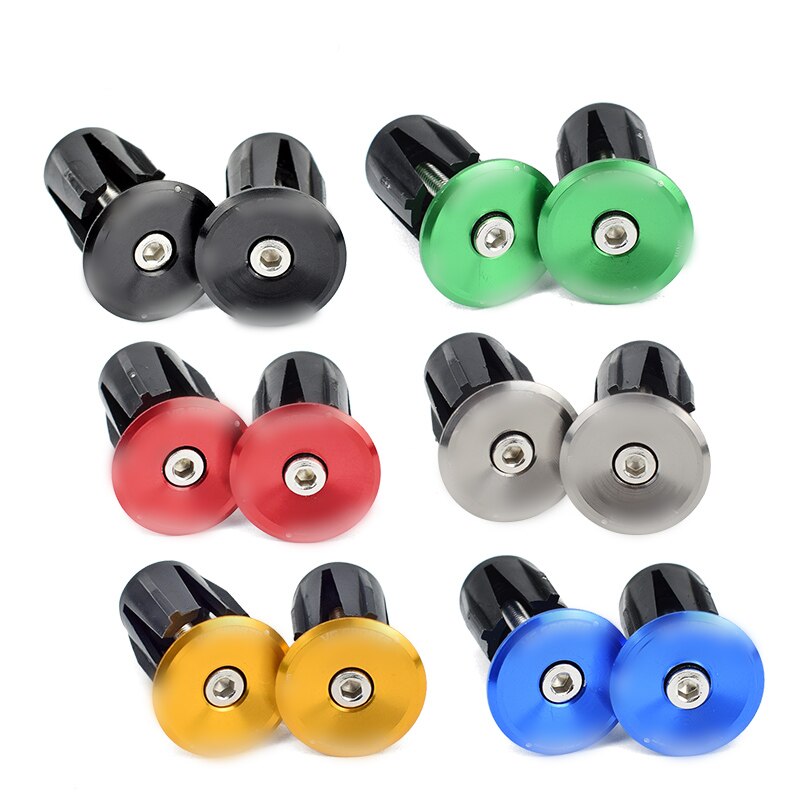 2 Pairs Bike Grip Handle Bar End Cap Aluminium Alloy MTB Handlebar Grips Plugs Caps For Bicycle Handlebar Accessory
