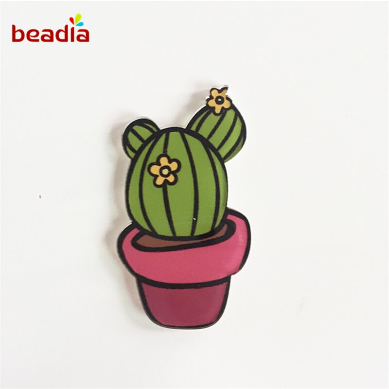 1 stuk cartoon cactus bonsai broche acryl badges iconen op de rugzak pin badge decoratie badges voor kleding
