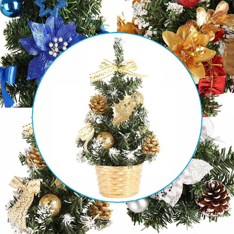 Mini Aritificial Weihnachten Baum Schreibtisch Weihnachten Baum Heimat Hotel Einkaufen Einkaufszentrum Weihnachten Party Dekoration Gold verrotten Blau Silber Farbe