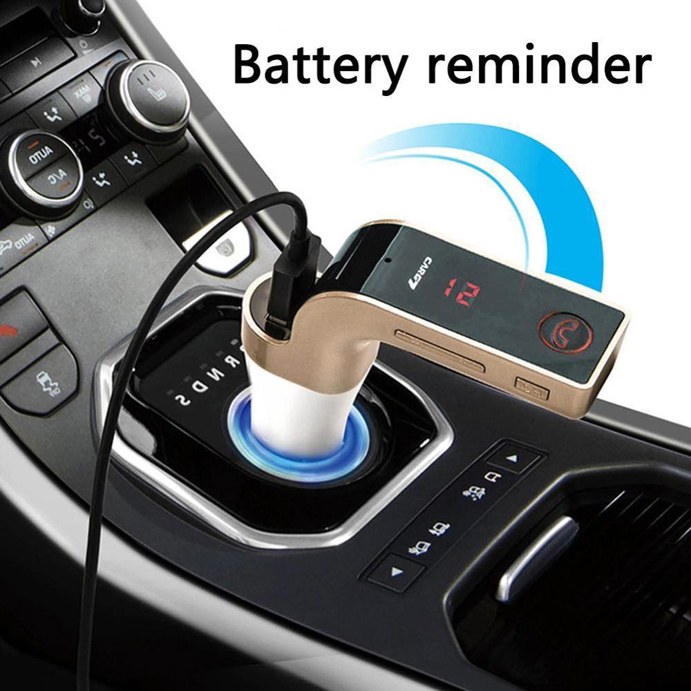 Draadloze Handsfree Bluetooth Car Kit Fm-zender G7 Aux Modulator Carkit MP3 Speler Sd Usb Lcd Auto Accessoires 4 In 1