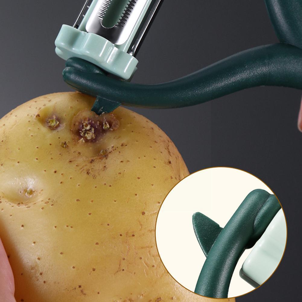 Couteau éplucheur multifonctions en acier, couteau à légumes, une cuisine trois-en crevettes, rasage zeste, pomme de terre fruits outil K5M4