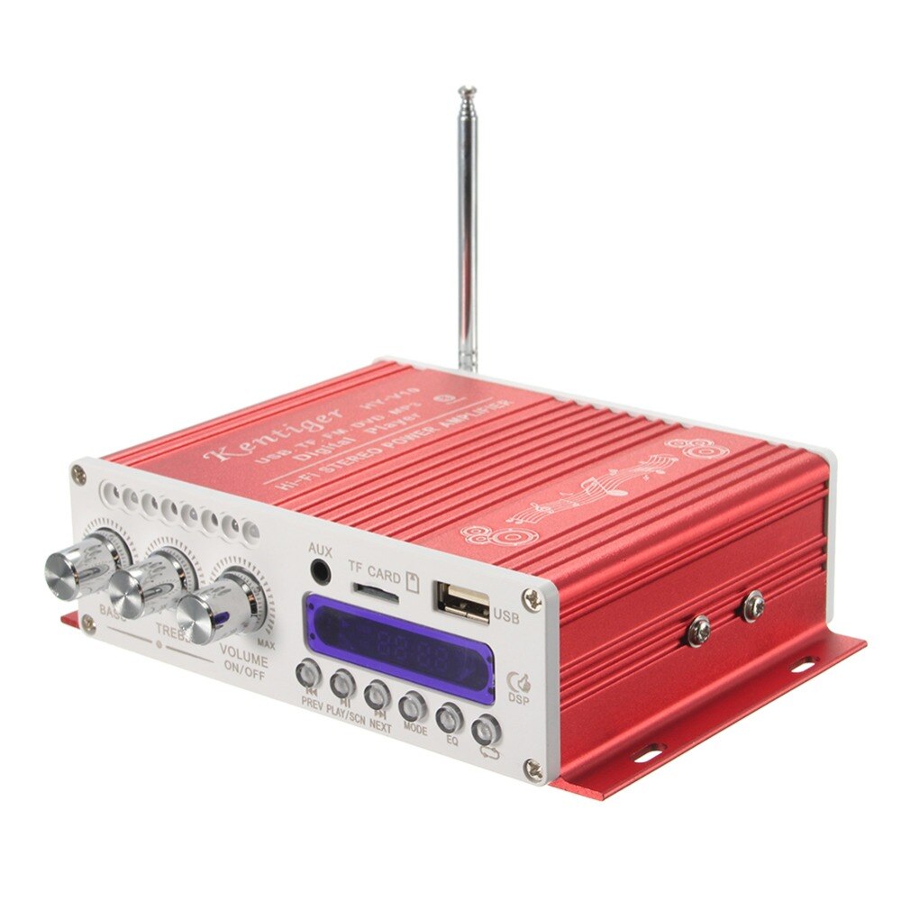 Rood 12V Digitale Mini Bluetooth HiFi Stereo Auto Audio Versterker AMP MP3 Speler Voor Auto Thuis Auto Interieur Accessoires