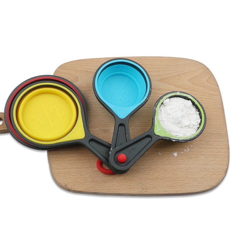 Bakken Maatbekers en Lepels Inklapbare Koken Maatbeker FDA Silione Meten Lepel Thuis Keuken Gereedschap Accessoires Set