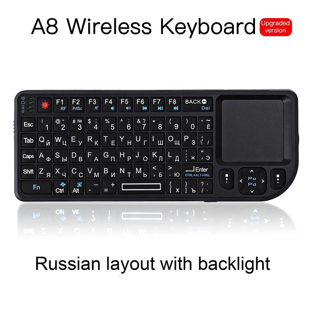 Kebidumei 2.4g rf mini draadloos toetsenbord 3 in: 1 mini handheld qwerty + touchpad muis voor pc notebook smart tv