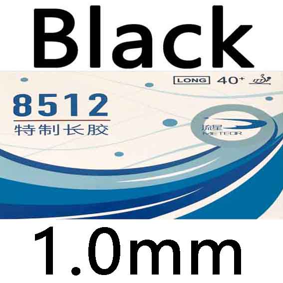 METEOR 8512 Pips long Table Tennis Rubber: black 1.0mm