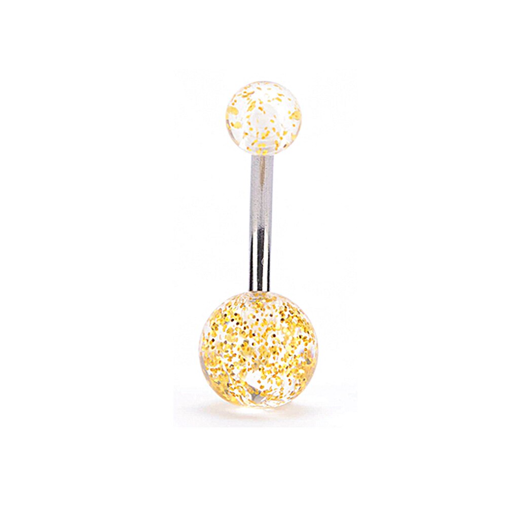 1 pièces mélange couleur nouveauté Nombril Piercing Nombril Flexible barre clair petit Piercing Nombril boucle d'oreille bijoux de corps: Yellow