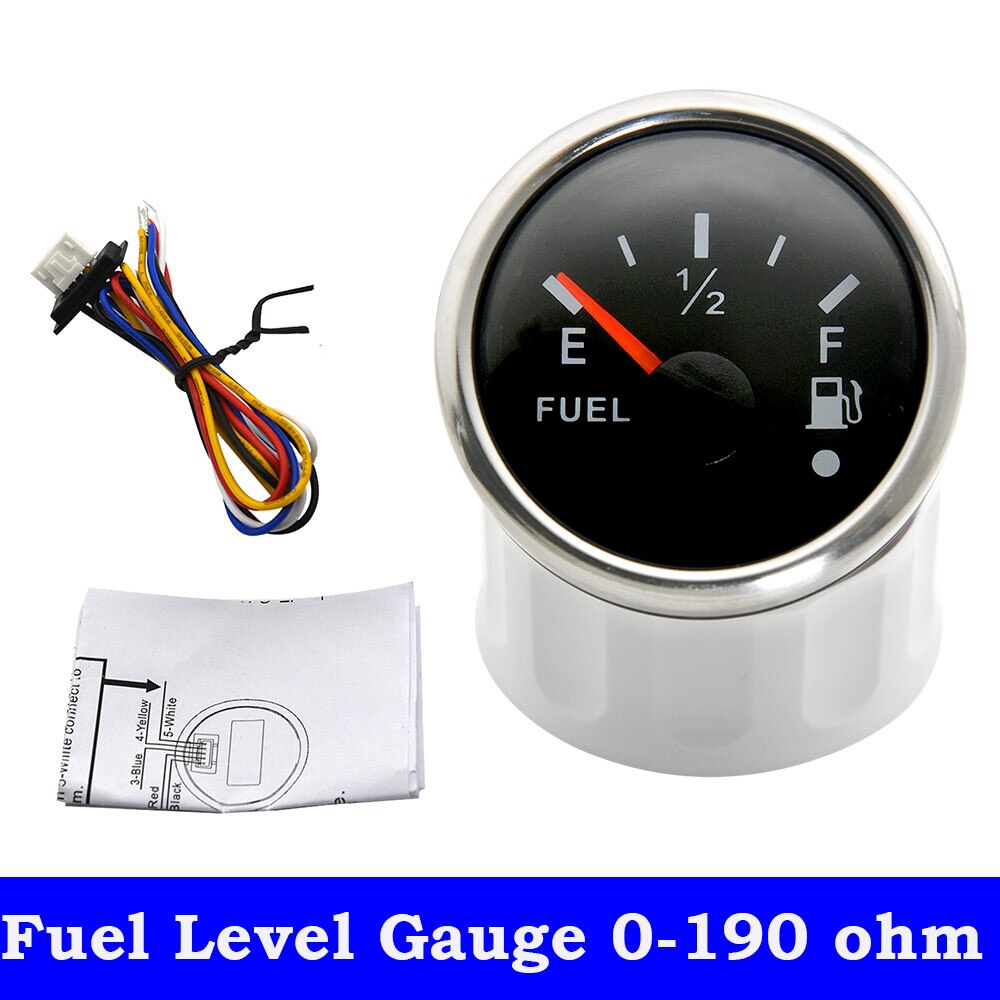 52mm Fuel Level Gauge + Fuel Level Sensor 100mm 150mm 200mm 300mm 0-190/240-33 ohm Sensors Fuel Sender Unit For Car Boat 12V/24V: 0-190OHM BS