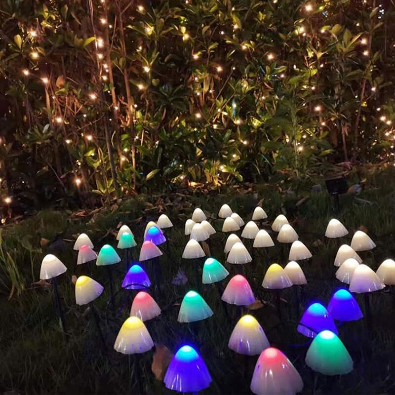 Mini lampes solaires en forme de champignon, 5m/6.5m, 20/30led, pour l&#39;extérieur, éclairage de paysage, pour cour, Patio, jardin, fête, décor: 6 5M 30LEDs / Multicolour