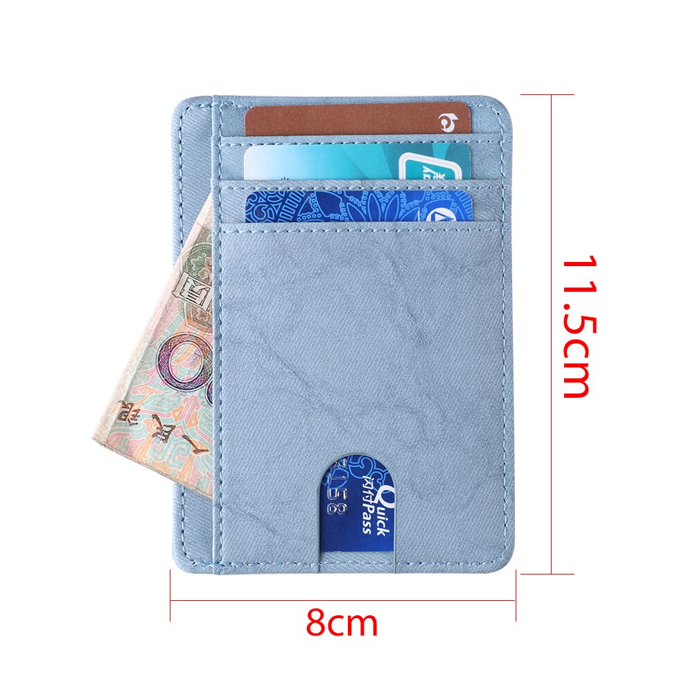 1PC PU cuir ID crédit porte-carte mince RFID blocage étui pour hommes femmes petit Mini carte sac cartes bancaires couverture