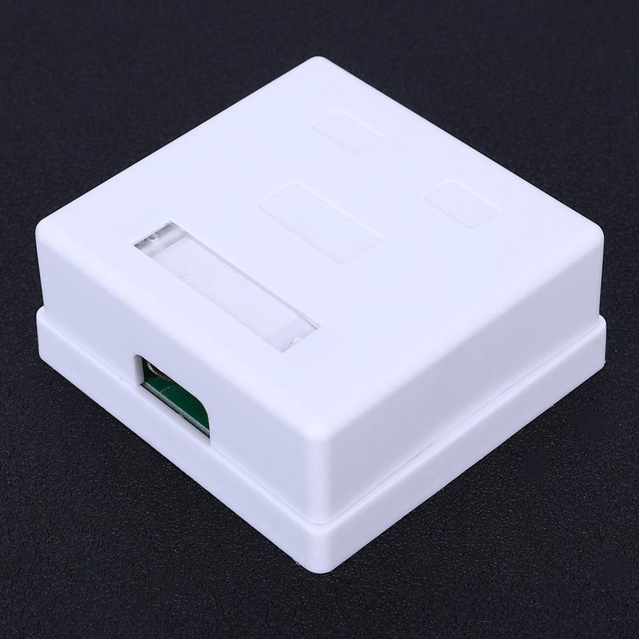 RJ45 Junction Box 8P8C Network Connector 2-Port female-female Desktop Extension Cable Mount Box Surface Jack Super 5 Shield