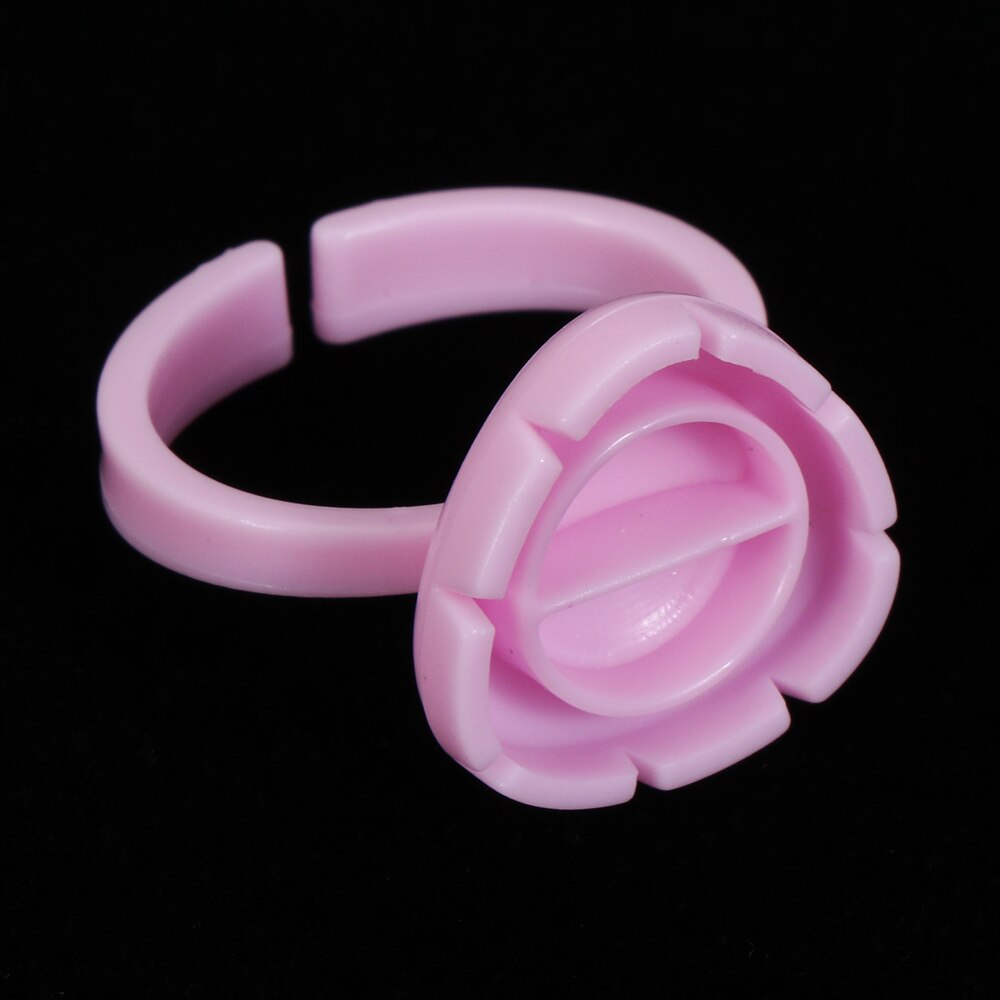 100 Stuks Wegwerp V Vorm Lijm Ringen Wimpers Extension Vinger Houder Makkelijk Te Maken Volume Fans Nail Art Adhesibve Houder