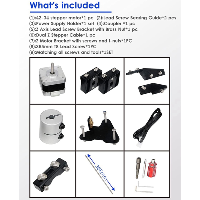 Voor Ender 3 Accessoires Dual Z Axis Kit -3D Printer Motor Upgrade Kit-Lood Schroef Dual Z Stepper motor Upgrade Kit