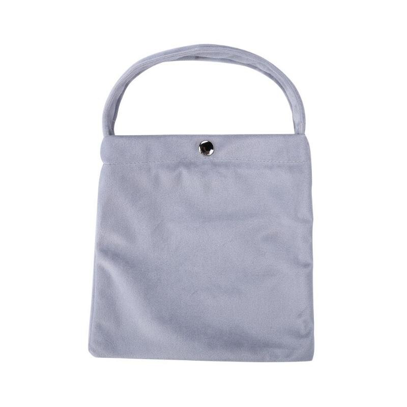 Portable Smooth Nordic Style Velvet Storage Bag Pocket Handbag Dust Bag: Gray