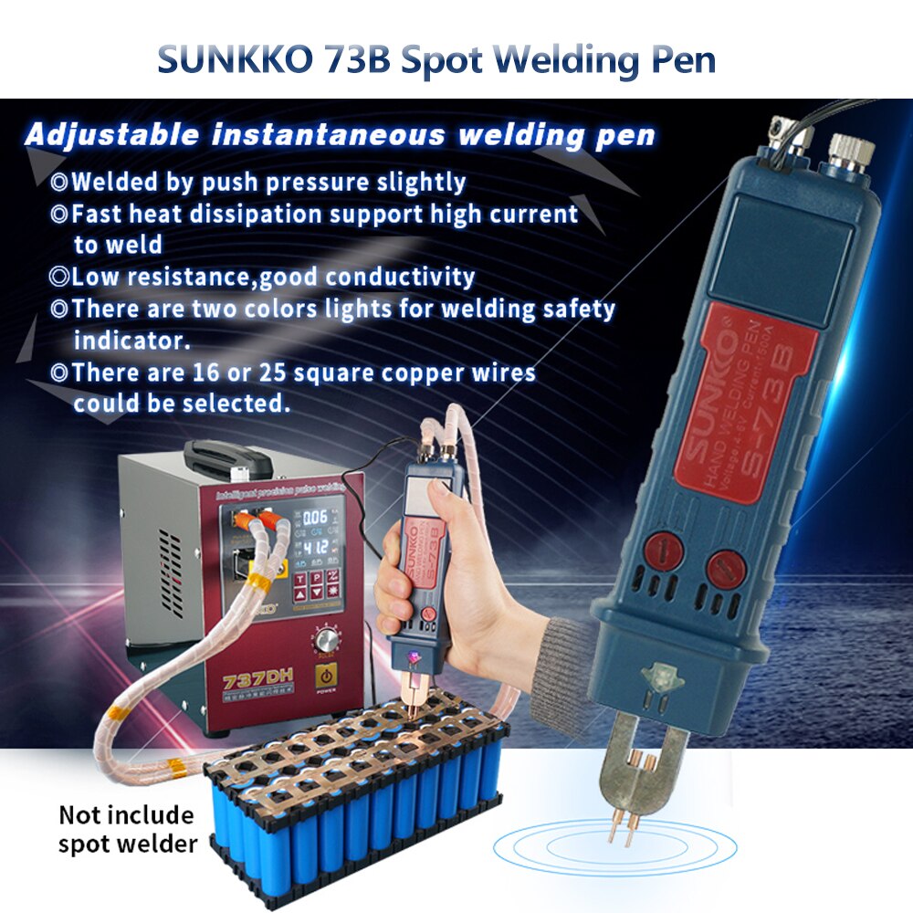SUNKKO 73B Integrated Spot Welding Pen Automatic Trigger Switch DIY Precision Soldering Pens For 737G+ 737DH 709AD+ Spot Welding