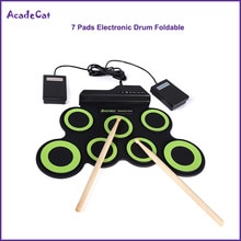 Roll Up 7 Pads Digitale Elektronische Drum Silicone Portable Opvouwbaar Drum met Stokken en Sustainpedaal