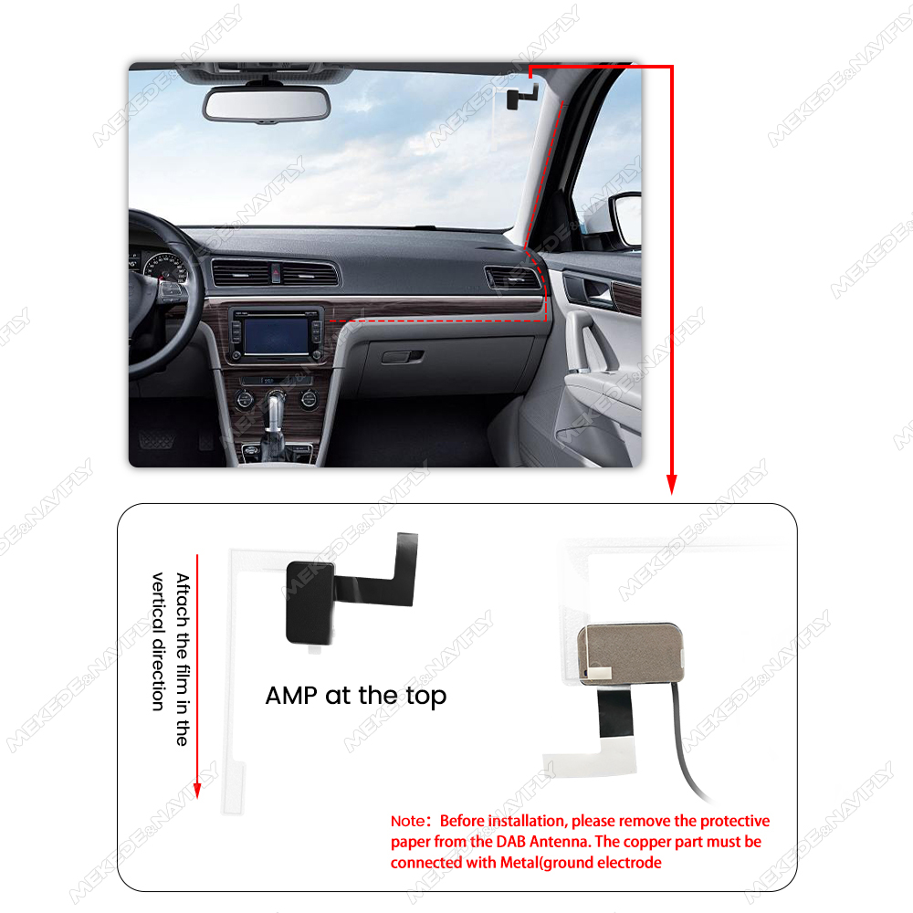 DAB + antenne met USB-adapter voor Europese Android autoradio GPS stereo-ontvanger speler voor universele DAB+ auto-accessoires